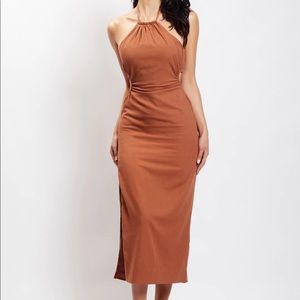 Meshki Brown Linen Dress NWT XS